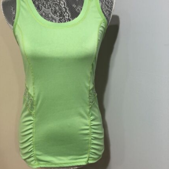 Athleta reflective mint green athletic Racerback Tank Top - Picture 2 of 6